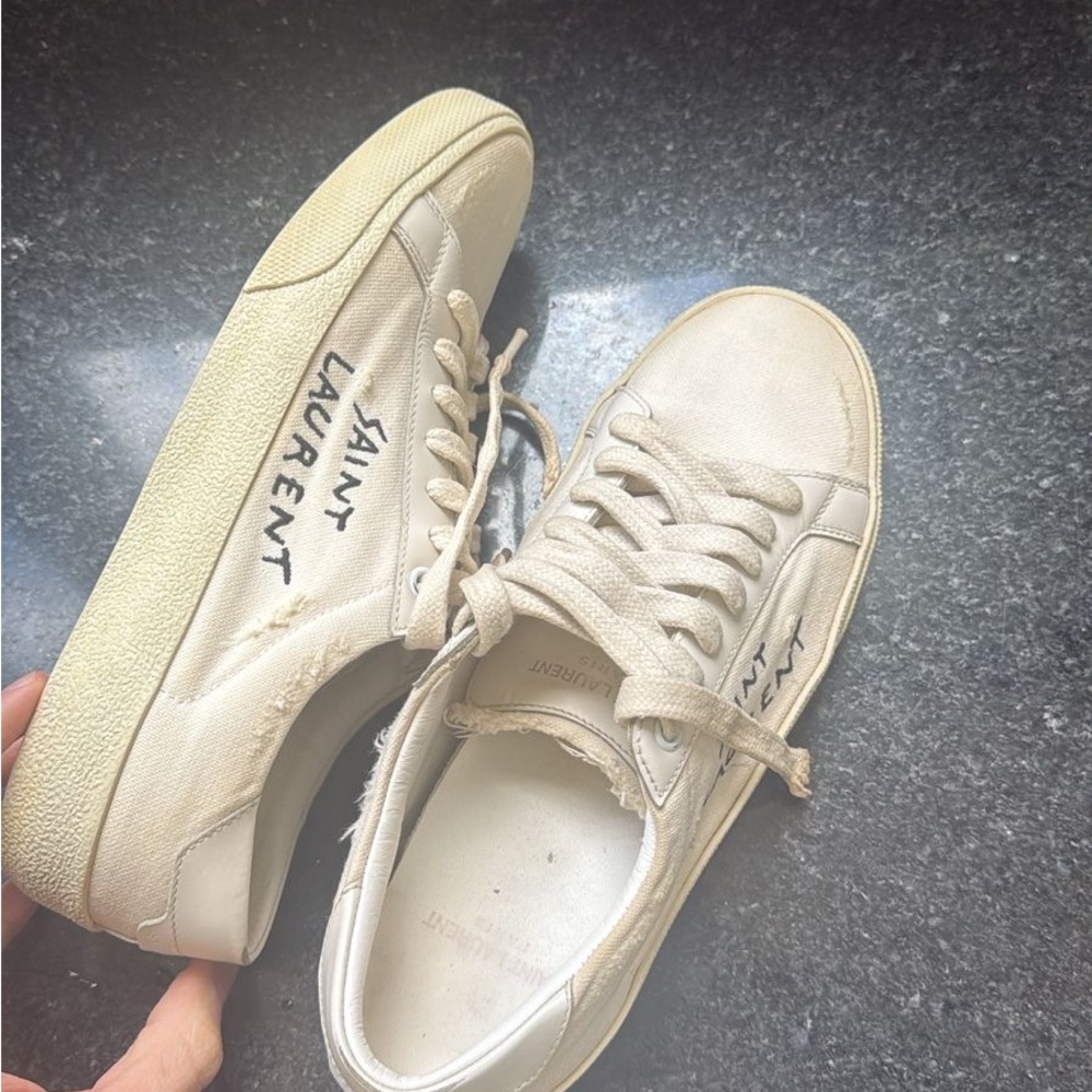 Saint Laurent Cream Sneakers